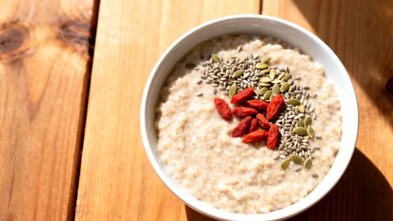 Amaranth-Porridge mit Hanfsamen und Goji-Beeren"