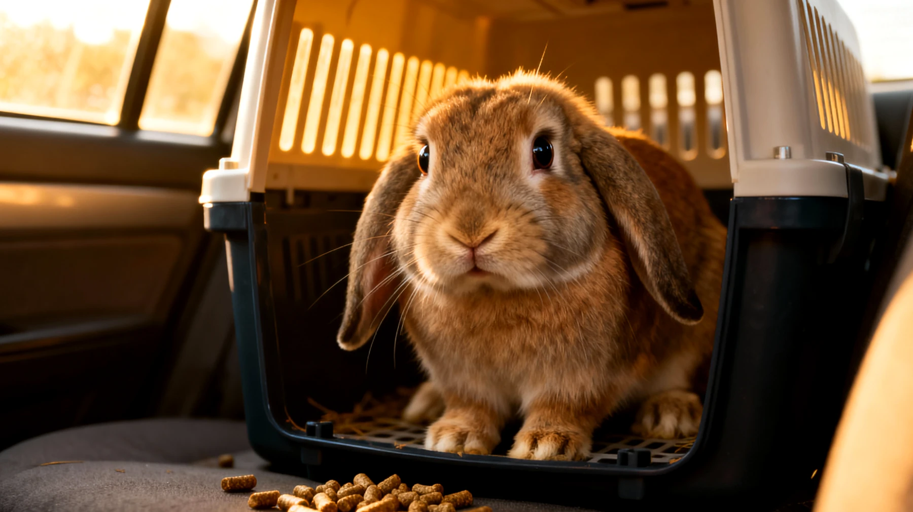 Kaninchen leiden während Reisen häufig unter starkem Stress, der zu Verdauungsproblemen, Appetitlosigkeit und geschwächtem Immunsystem führen kann"