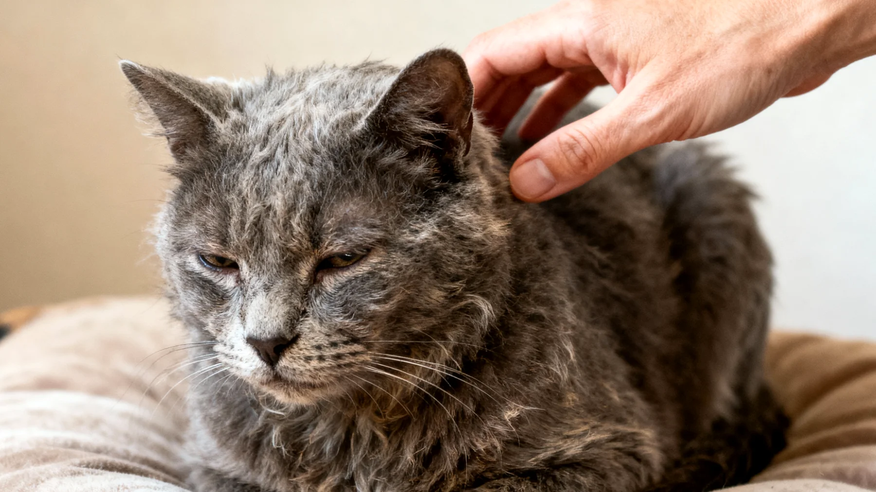Ältere Katzen leiden häufig unter altersbedingten Gesundheitsproblemen wie Arthrose, Niereninsuffizienz, Zahnproblemen und nachlassender Fellpflege, was besondere Aufmerksamkeit und angepasste Pflegemaßnahmen erfordert"