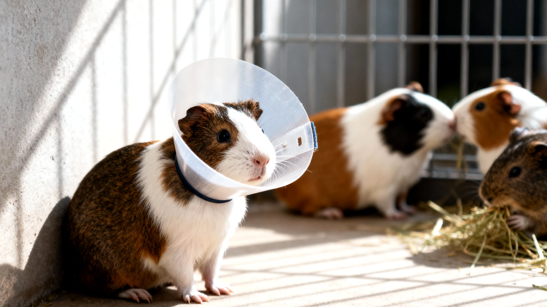 Meerschweinchen zeigen nach der Kastration oft Unsicherheit und Stress bei der Eingewöhnung in ihre gewohnte Umgebung und Sozialstruktur, besonders wenn sie von ihren Artgenossen getrennt wurden"