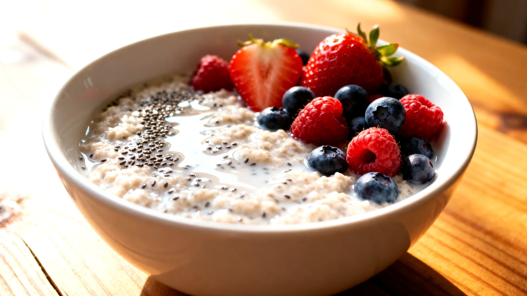 Flohsamenschalen-Pudding mit Kefir und Chiasamen"