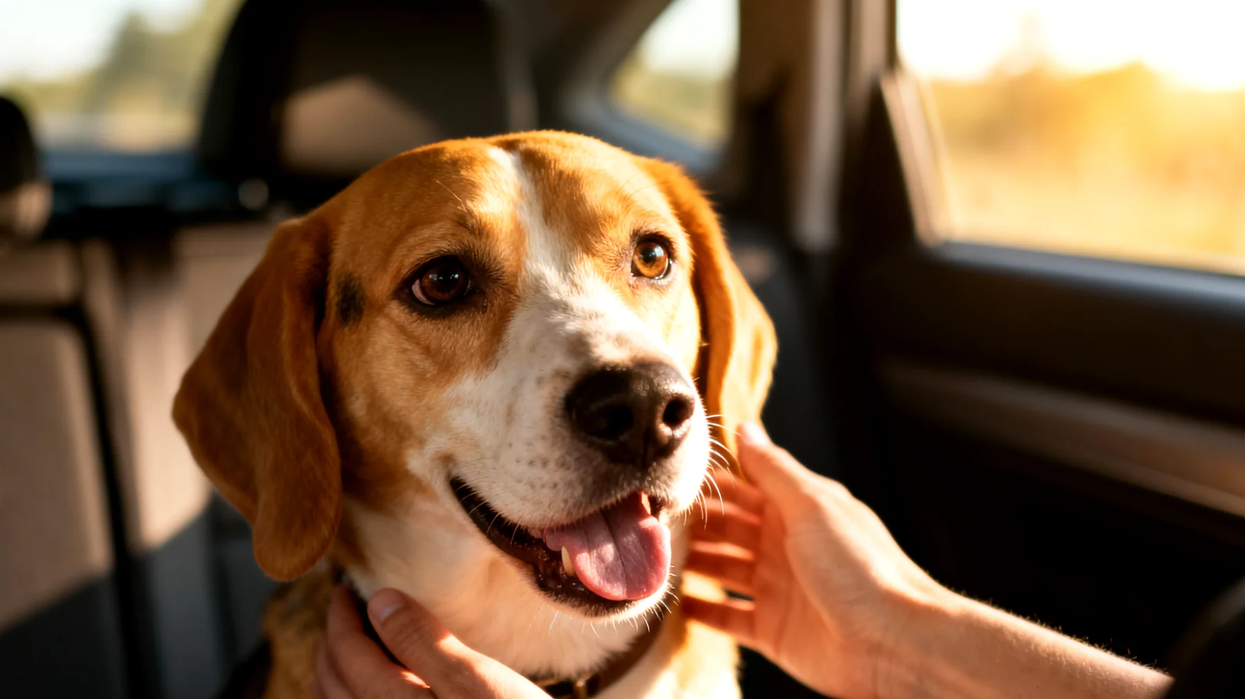 Hunde zeigen während Autofahrten und Reisen häufig Stress, Unruhe oder unkontrolliertes Verhalten, was die Sicherheit gefährdet und Training für ruhiges Verhalten im Fahrzeug erschwert"