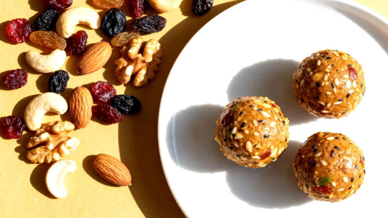 Miso-Kugeln mit Nüssen und Trockenfrüchten (Energy Balls auf Miso-Basis)"
