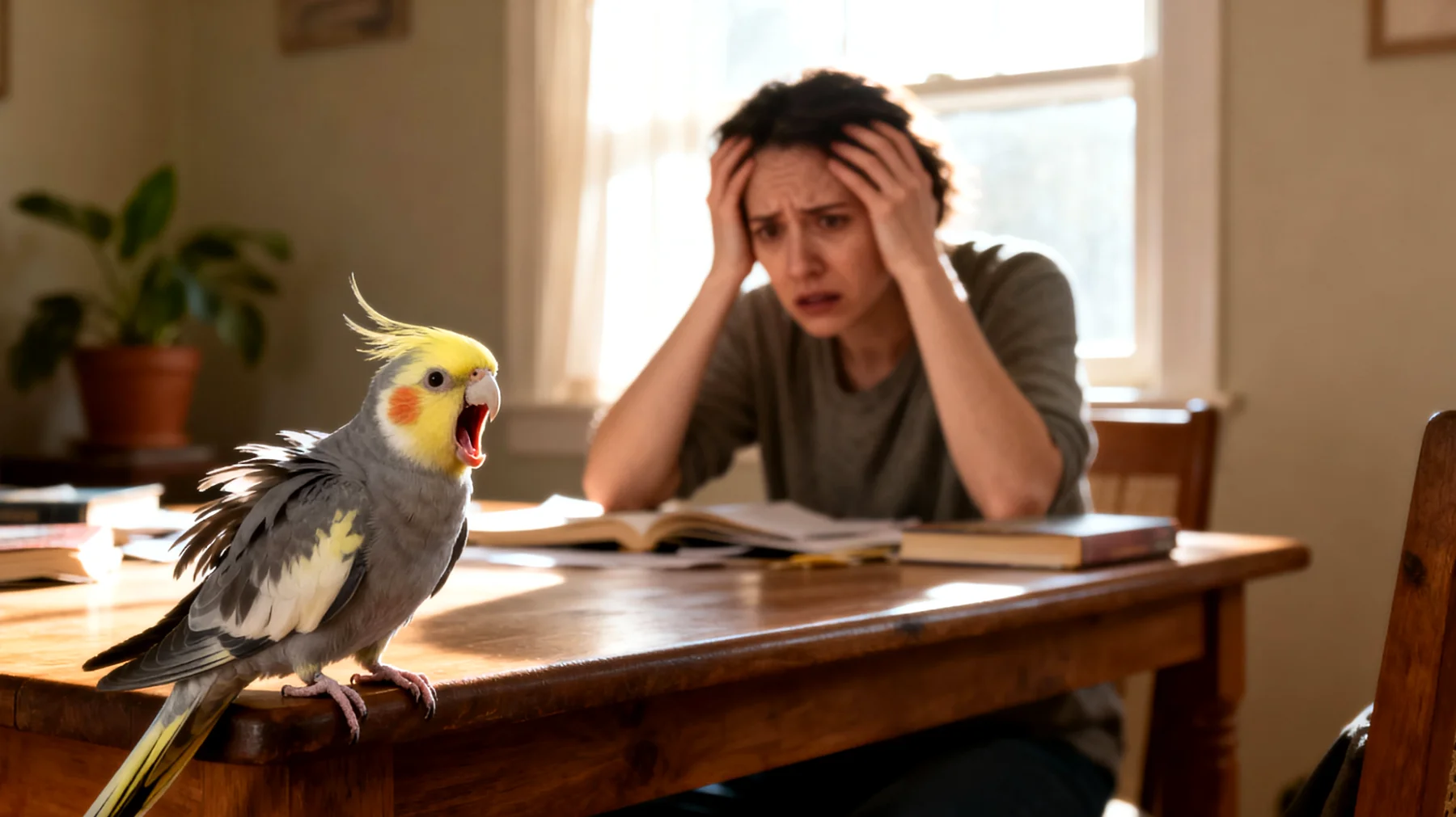 Viele erwachsene Nymphensittiche zeigen unerwünschtes Verhalten wie übermäßiges Schreien, Beißen oder mangelnde Kooperation, weil ihnen grundlegendes Training und Verhaltensübungen fehlen, die für eine harmonische Mensch-Vogel-Beziehung wichtig sind"